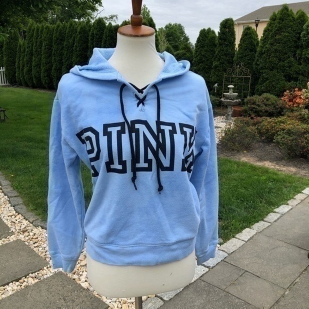Victoria’s Secret pink tie dye lace up pullover